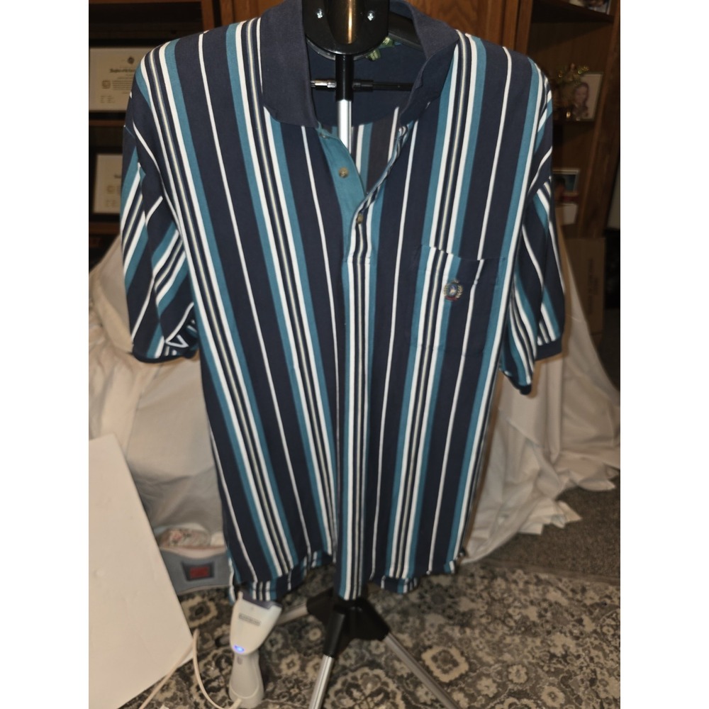 Knights Of Round Table Golf  Polo With Emblem On Pocket. 90s Era. Short Sleeve.